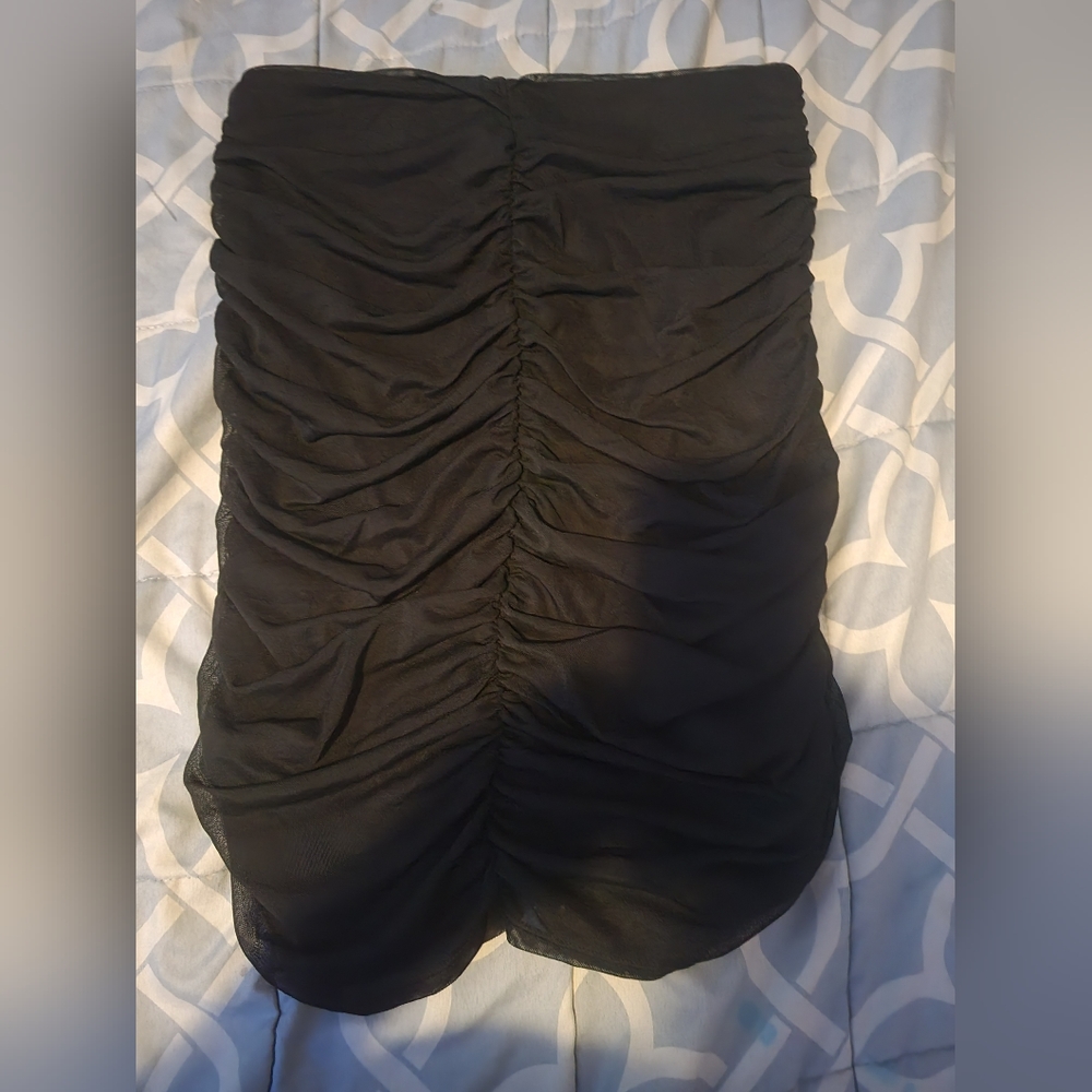 Fashion Nova Ruched Black Skirt